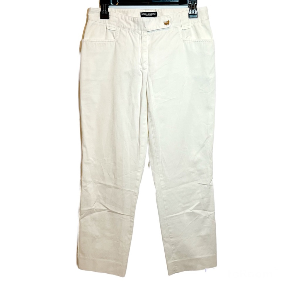 Dolce Gabbana women's white cropped
chino pants Size 6